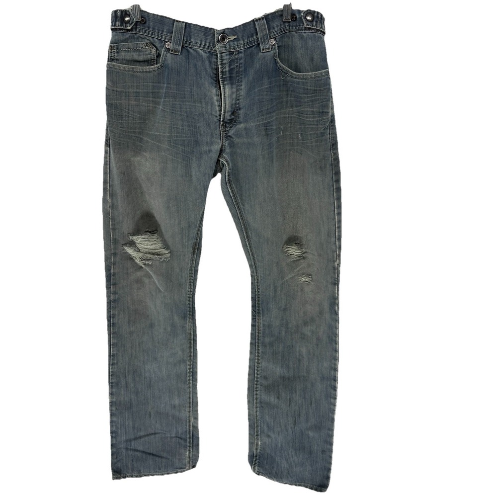 Vintage‎ Levis 514 Slim Straight Jeans Distressed Denim Men 34X34 (34X32)